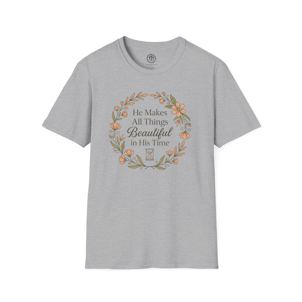 He Makes All Things Beautiful – Floral Christian T=Shirt