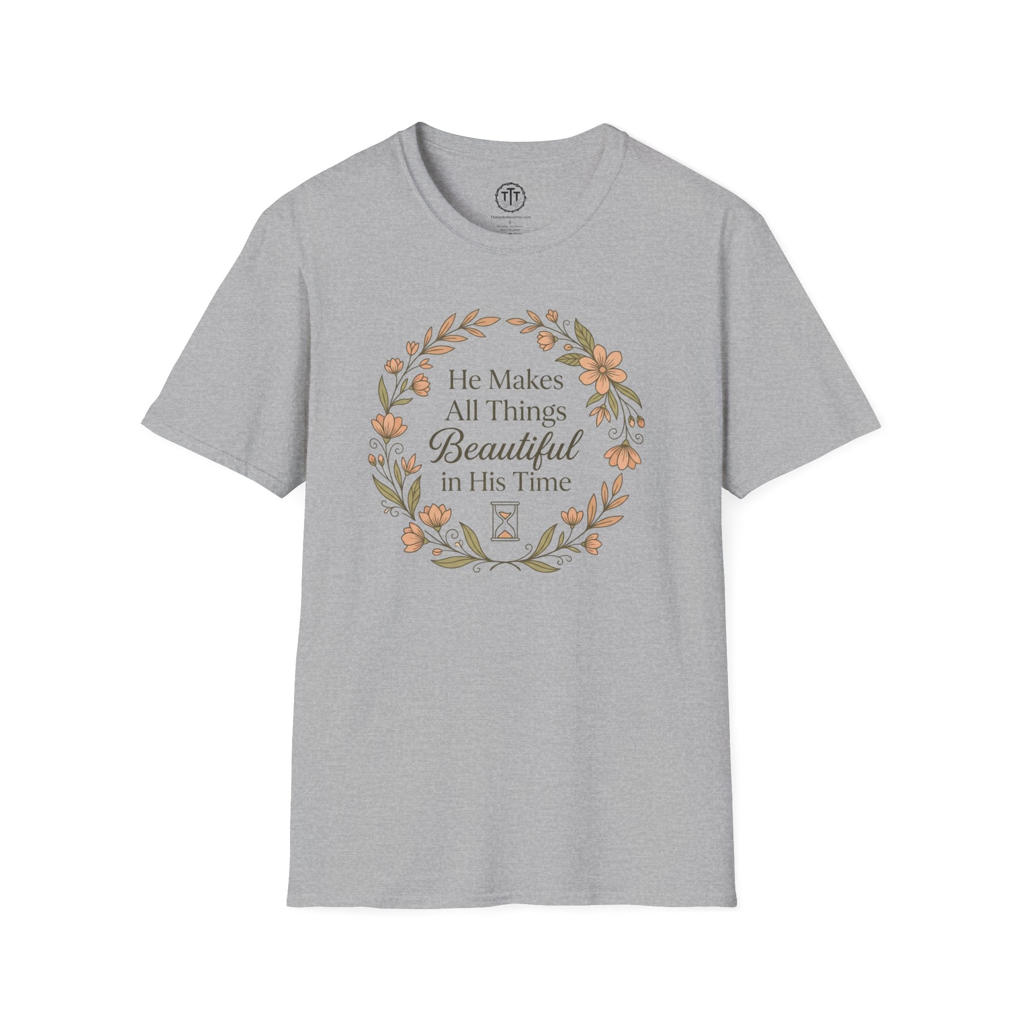 He Makes All Things Beautiful – Floral Christian T=Shirt