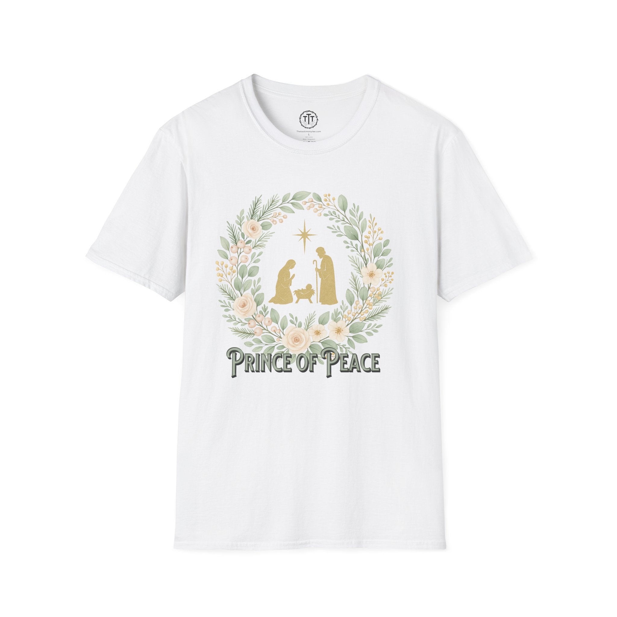Prince of Peace – Nativity Wreath Christian T-Shirt