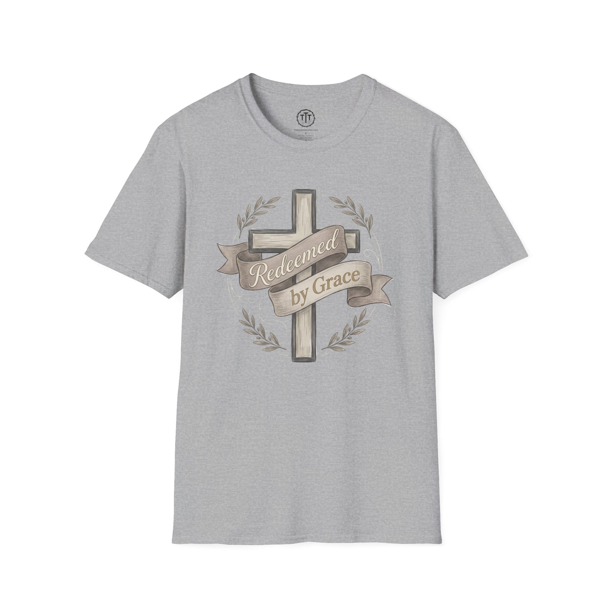 Redeemed by Grace – Christian Cross T-Shirt