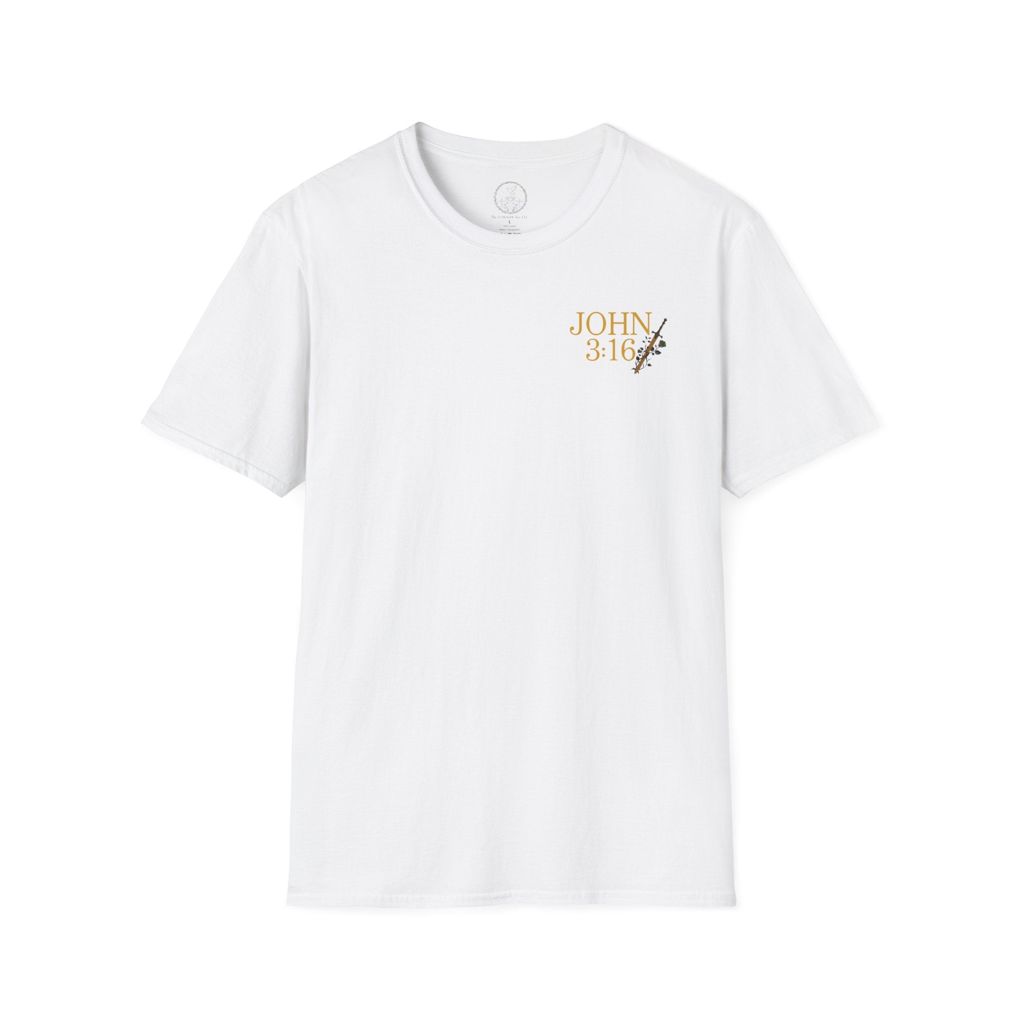 John 3:16 Heart & Crown (Front/Back) T-shirt