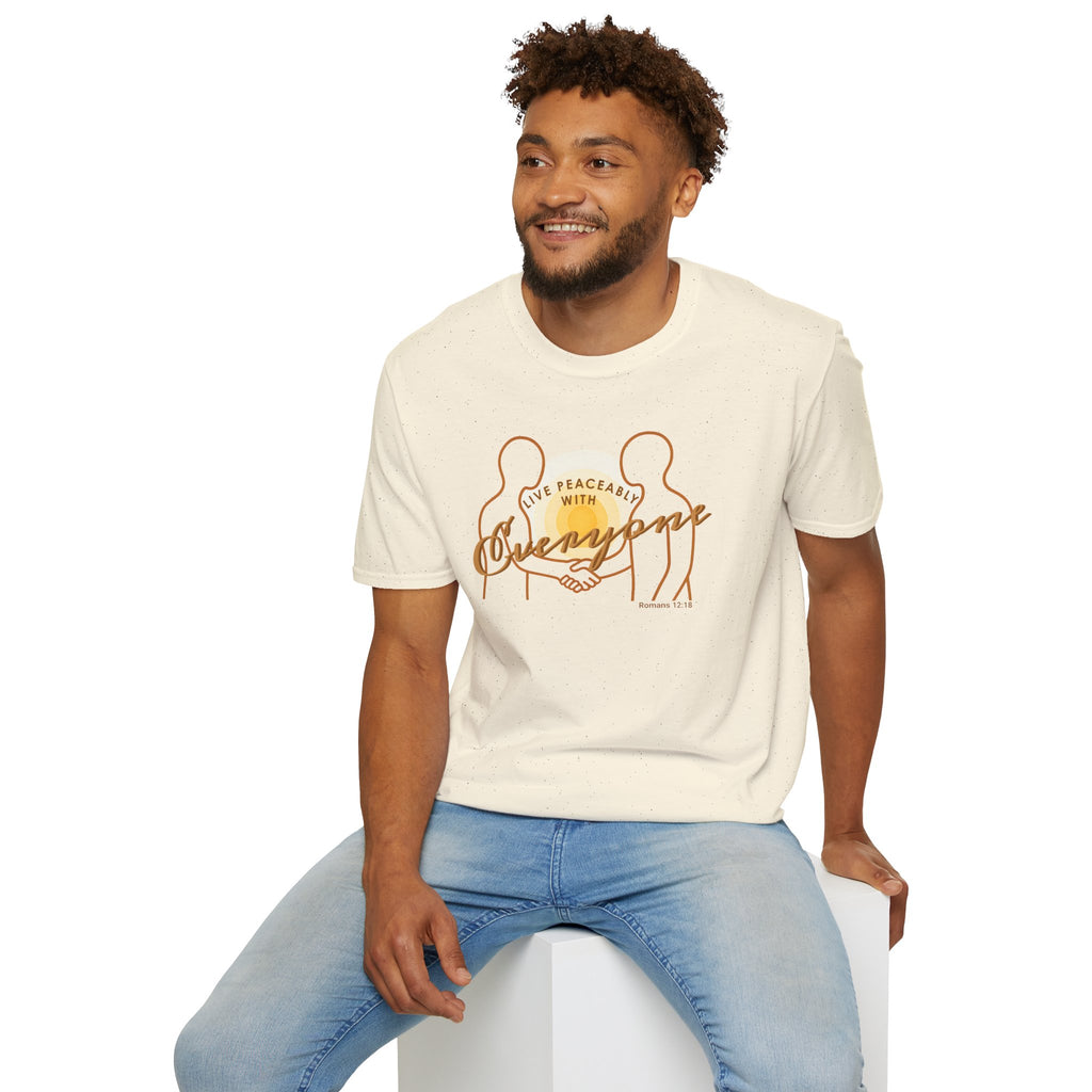 Live Peaceably With Everyone Christian T-Shirt – Romans 12:18