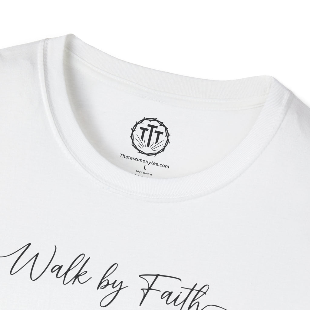 Walk by Faith – Minimalist Waves & Cross Christian Tee