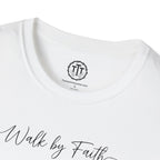 Walk by Faith – Minimalist Waves & Cross Christian Tee
