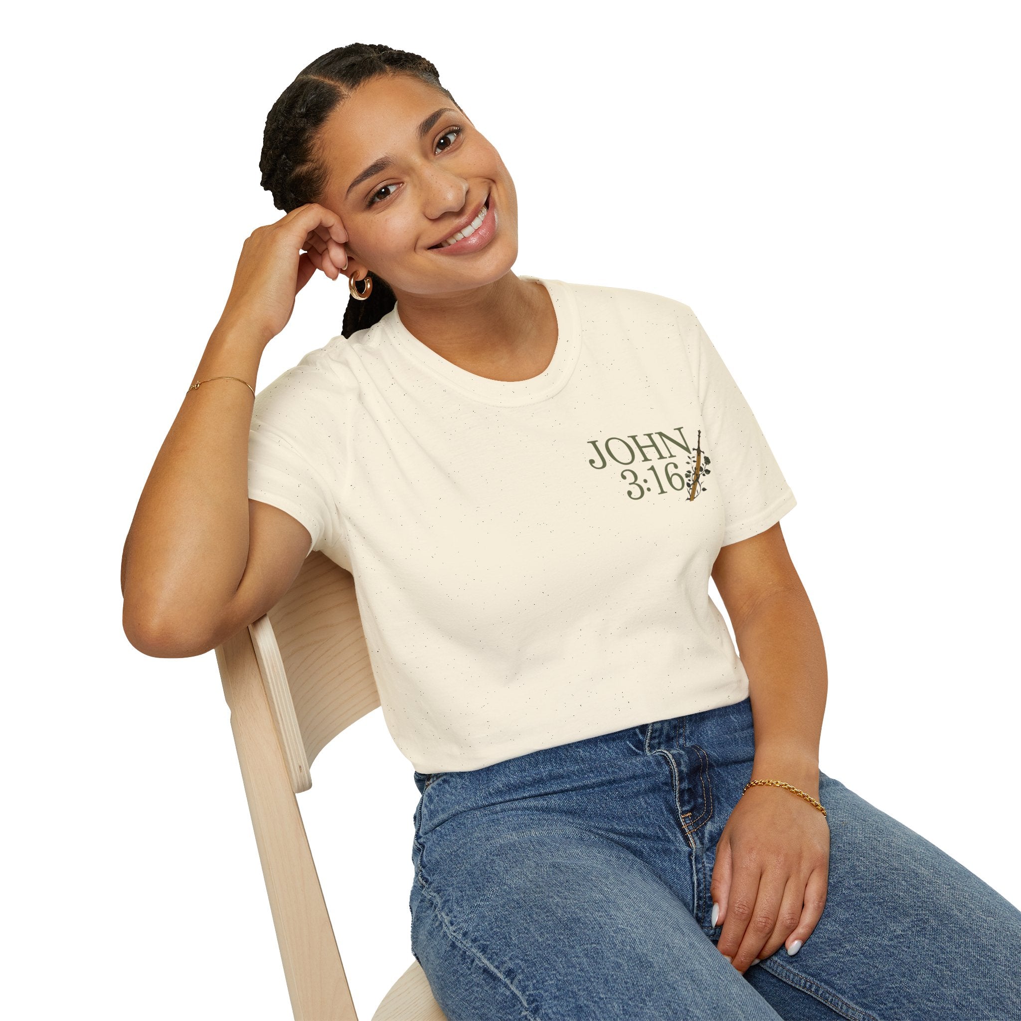 John 3:16 Vintage Floral (Front/Back) Scripture Tee