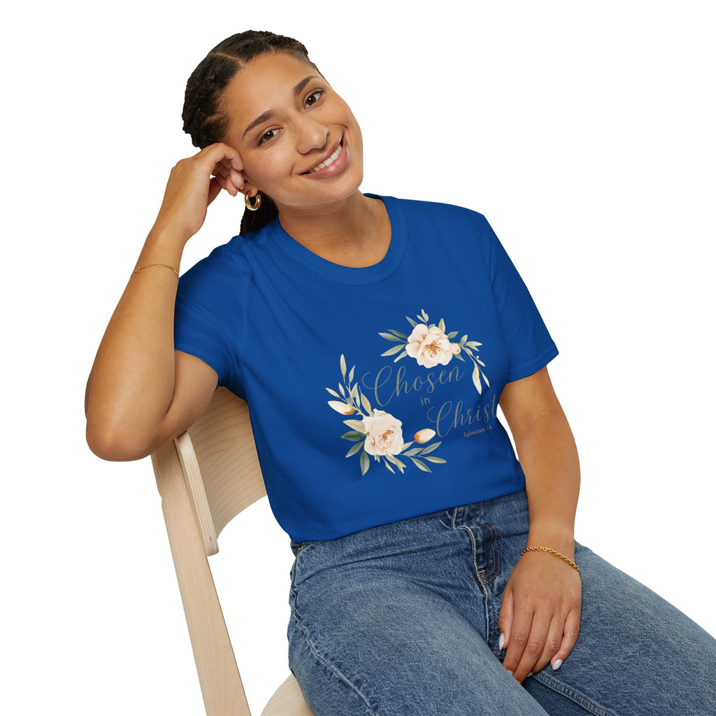 Chosen in Christ | Ephesians 1:4 Christian Floral Tee