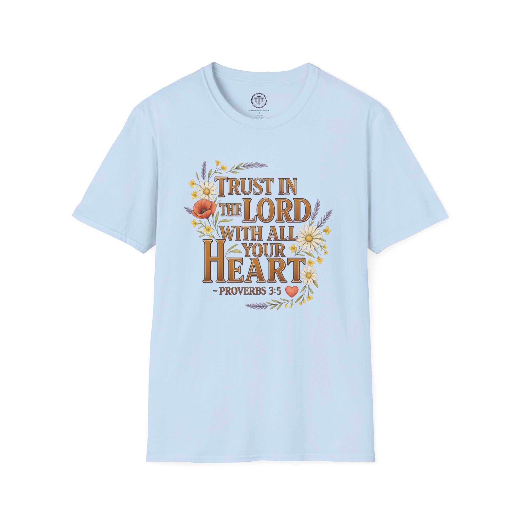 Trust in the Lord With All Your Heart Floral Scripture Tee