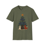 Patchwork Print Forest Animals Gazing at Tree Topper