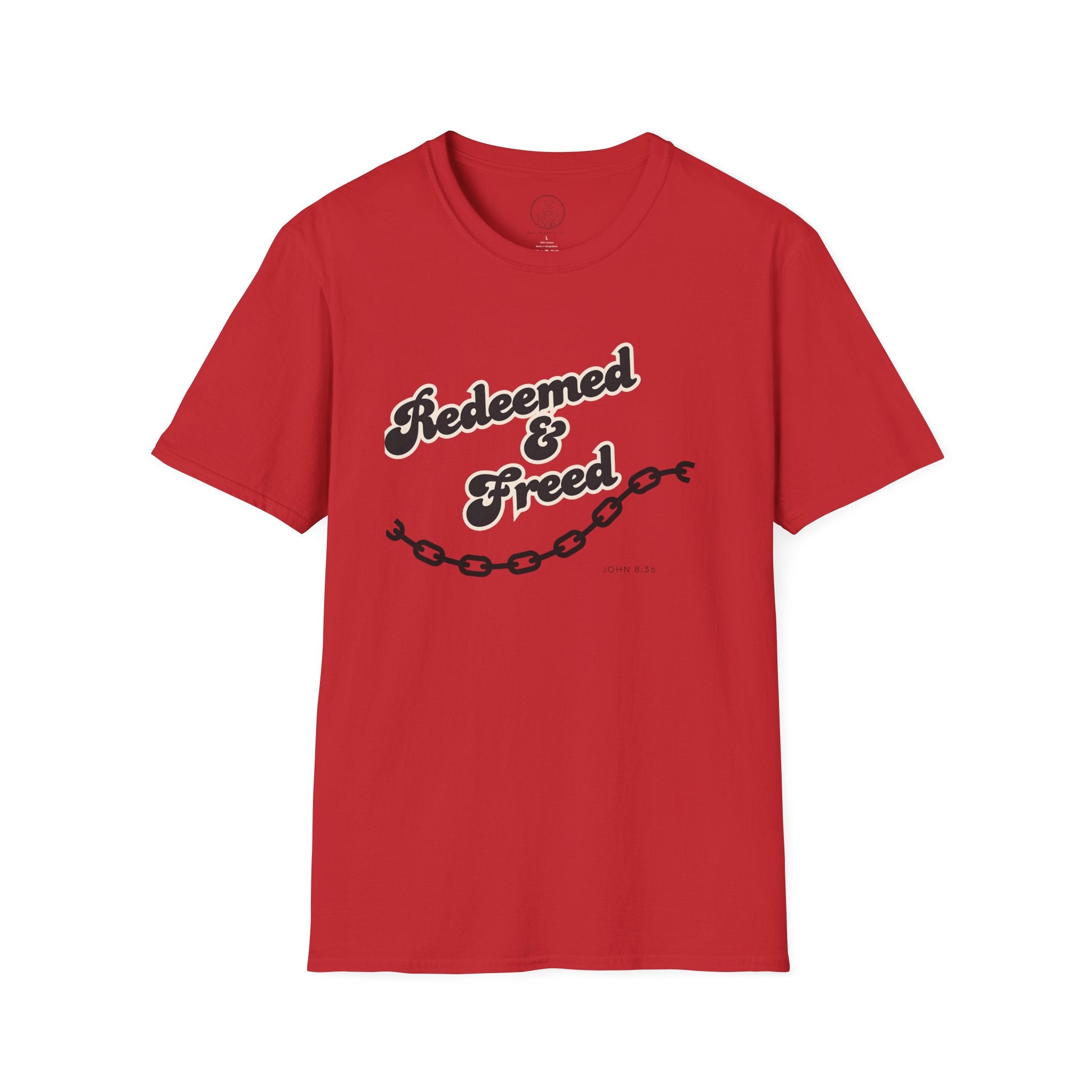 Redeemed & Freed – John 8:36 Christian T-Shirt
