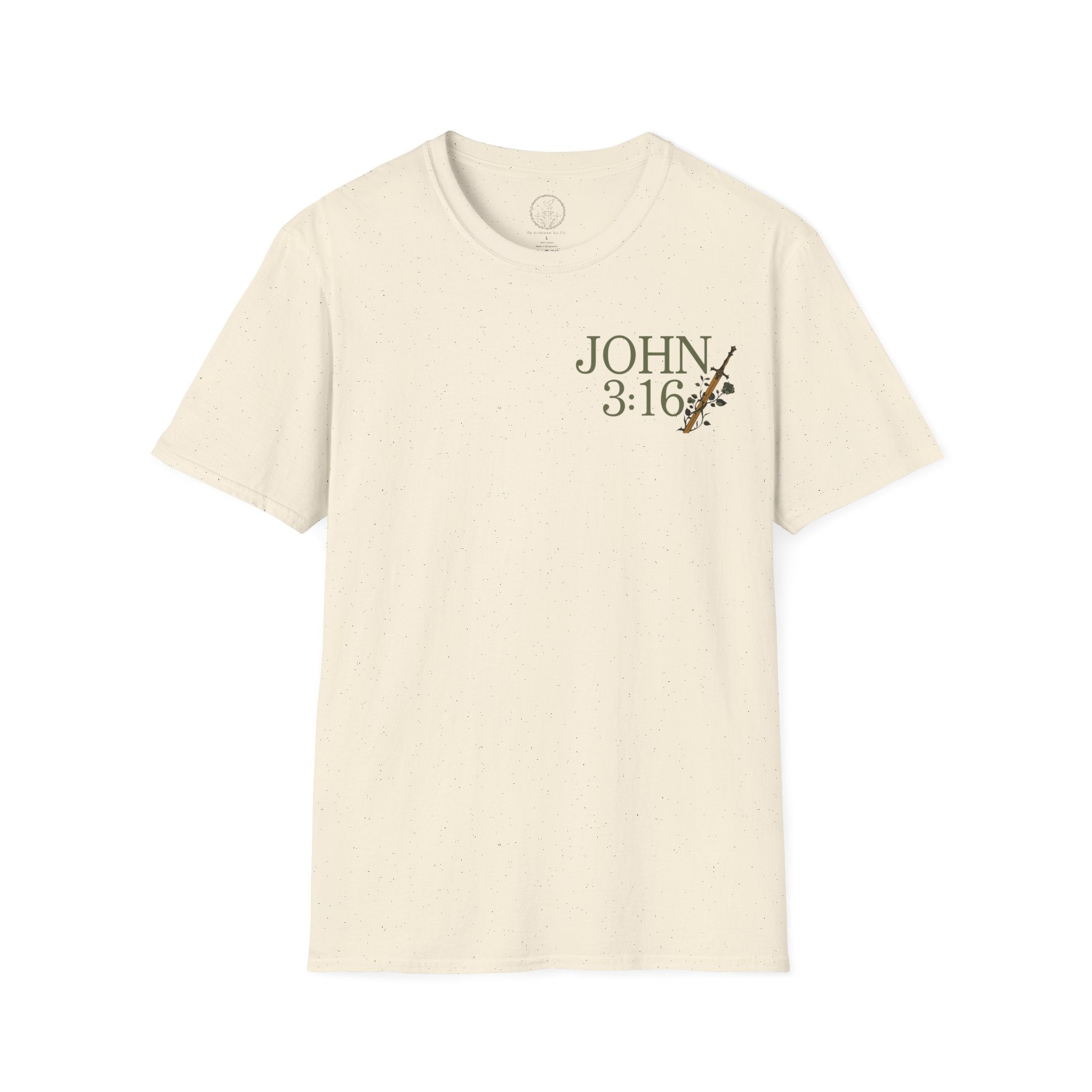 John 3:16 Vintage Floral (Front/Back) Scripture Tee