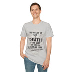 Romans 6:23 – Wages of Sin, Gift of God Skull Tee