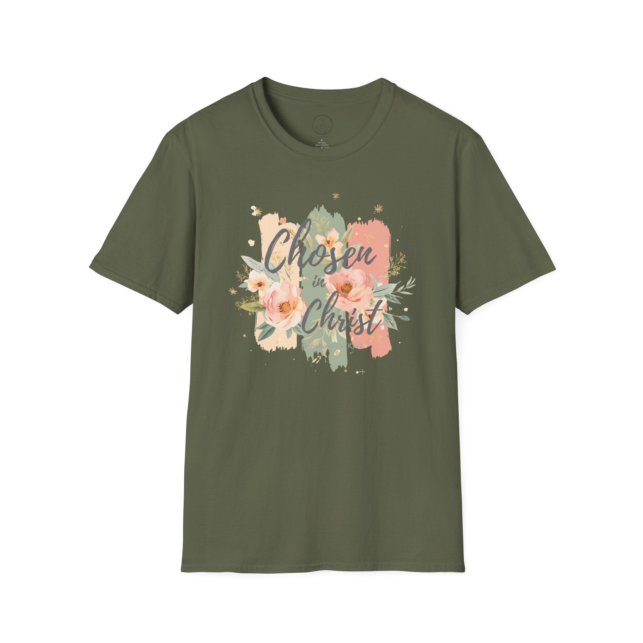Chosen in Christ – Ephesians 1:4 Floral Christian Tee