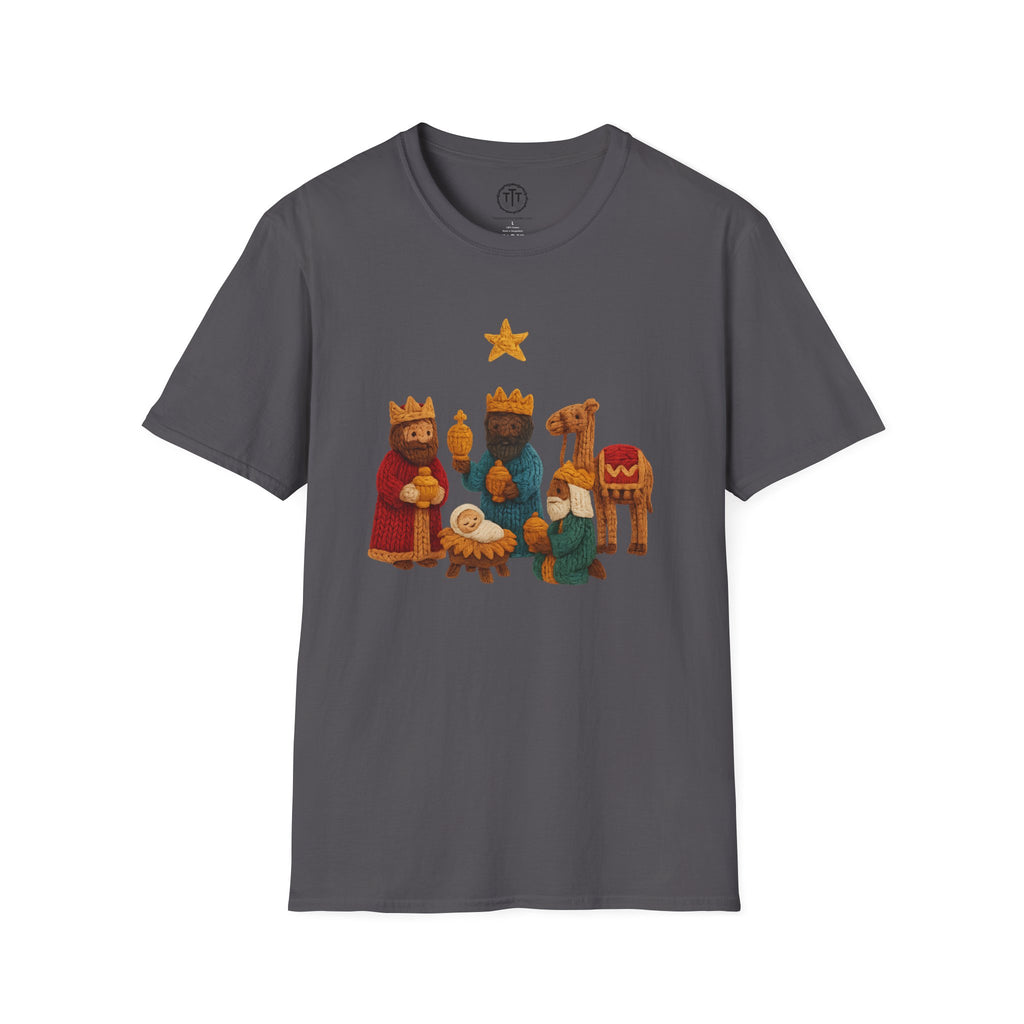 Chunky Yarn Printed Image of Three Wise Men at the Manger