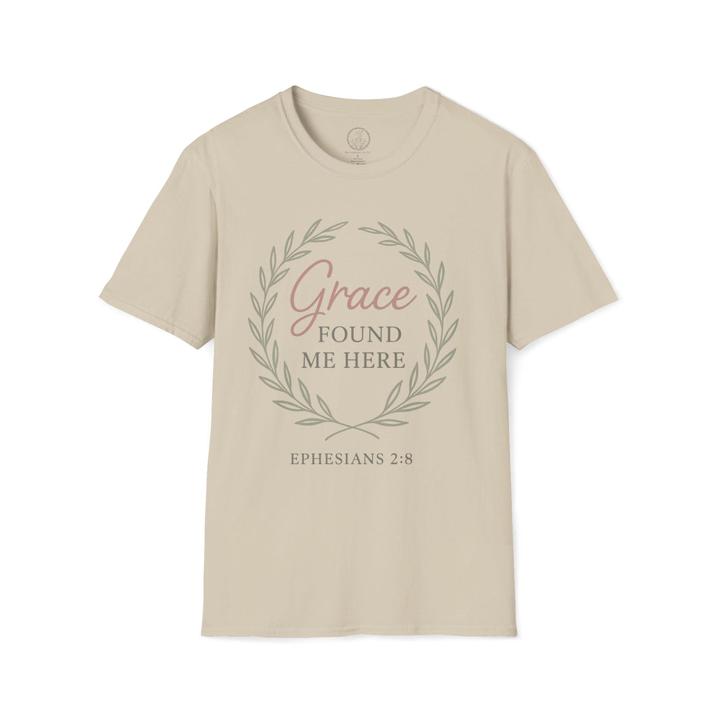 Grace Found Me Here – Ephesians 2:8 Christian Tee