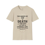Romans 6:23 – Wages of Sin, Gift of God Skull Tee