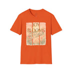 Joy Blooms Here – Christian Floral Encouragement Tee