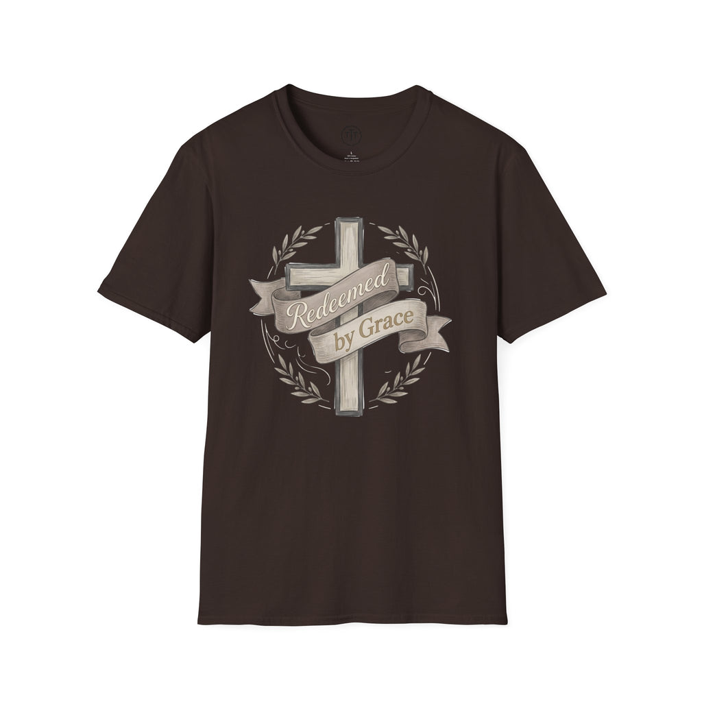 Redeemed by Grace – Christian Cross T-Shirt