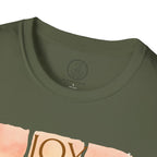 Joy Blooms Here – Christian Floral Encouragement Tee