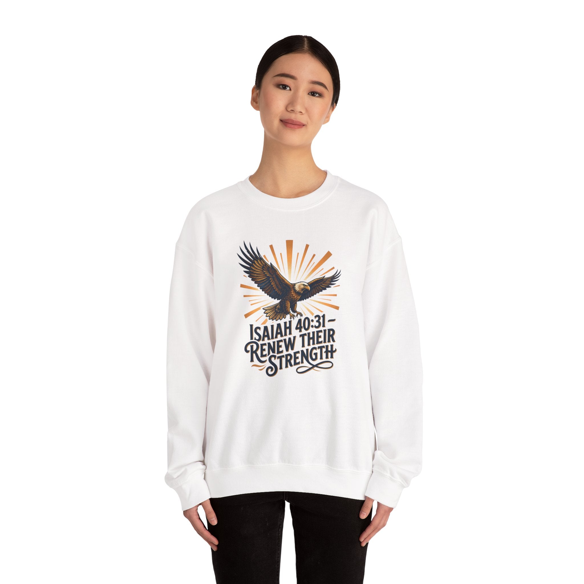 Isaiah 40:31 Eagle Sweatshirt — Renew Their Strength Christian Crewneck