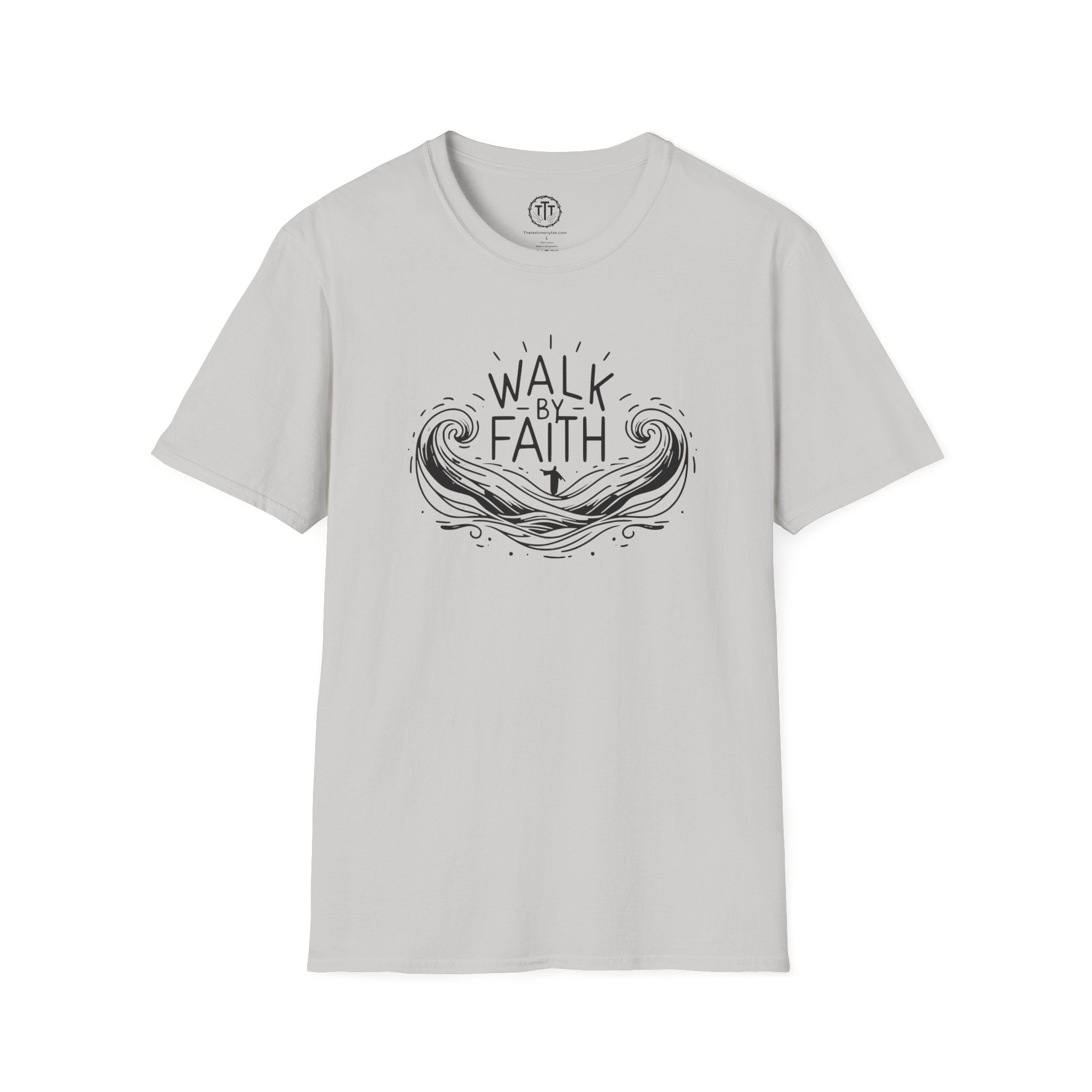 Walk By Faith – Line Art Christian T-Shirt