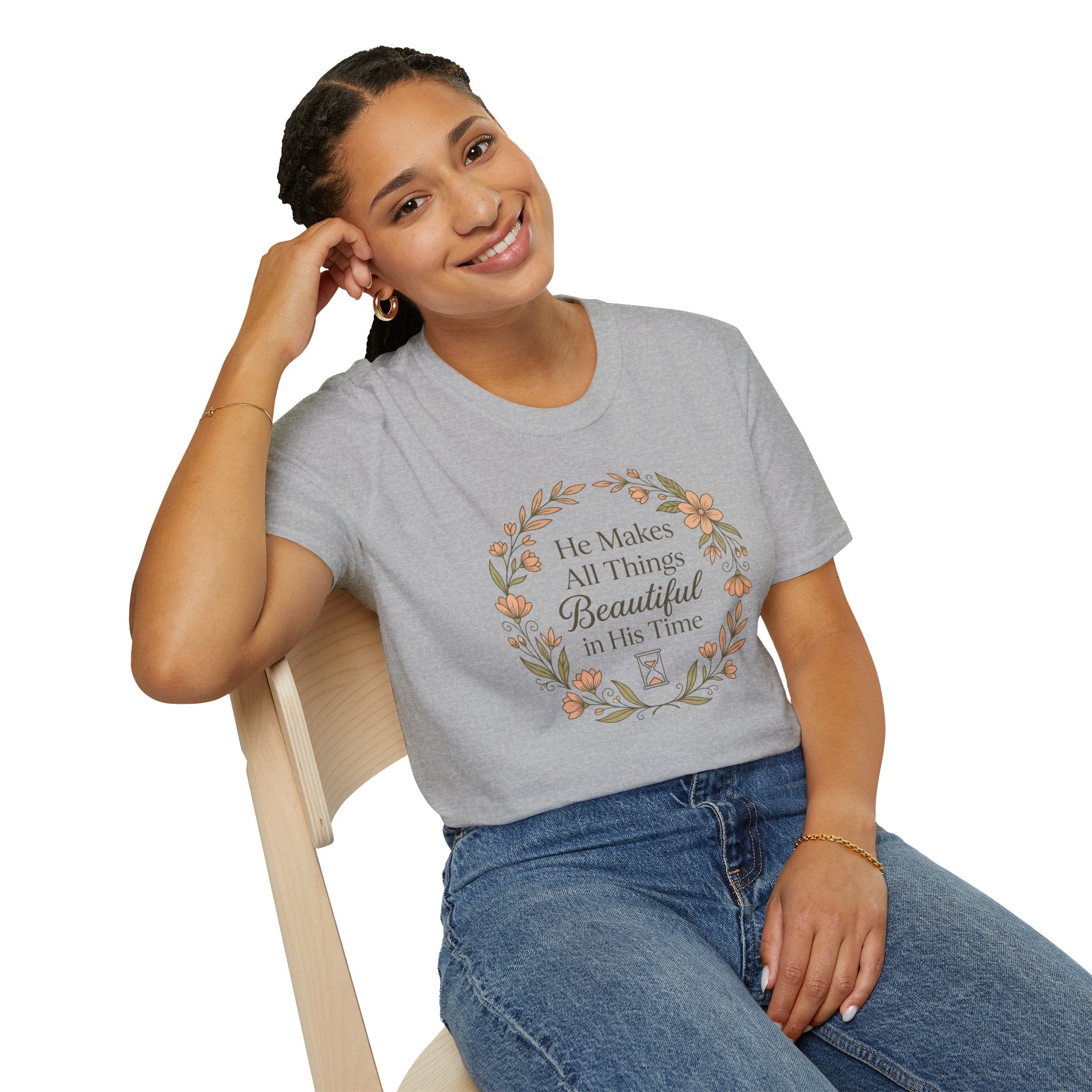 He Makes All Things Beautiful – Floral Christian T=Shirt