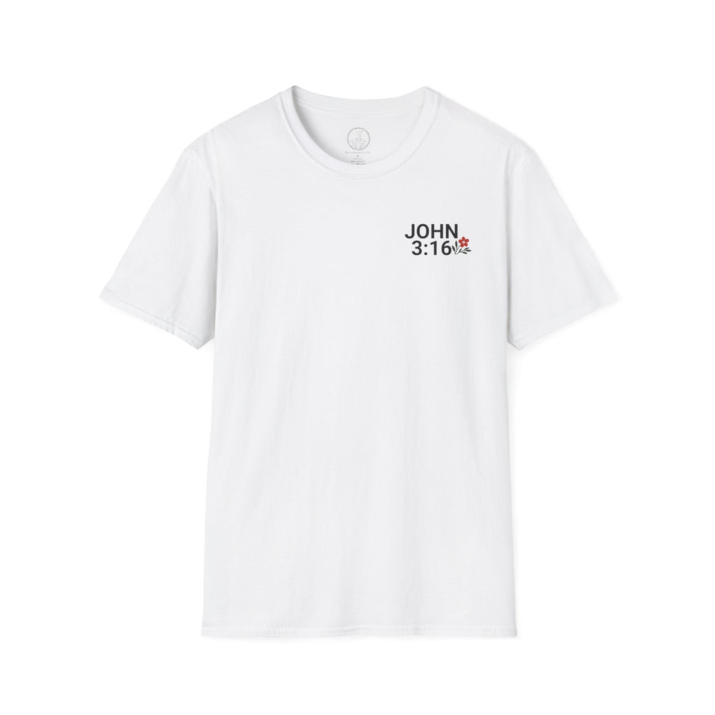 John 3:16 (Front/Back) Floral Wreath T-Shirt