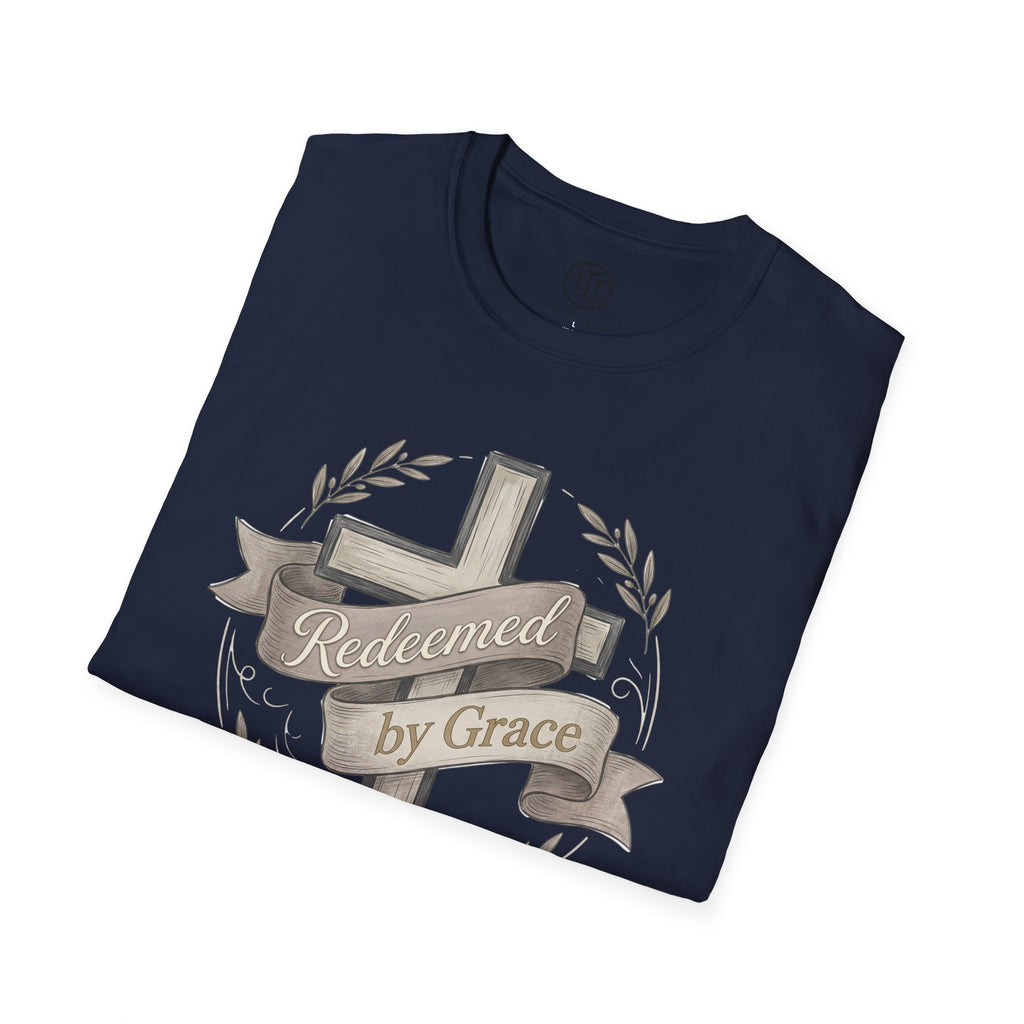 Redeemed by Grace – Christian Cross T-Shirt