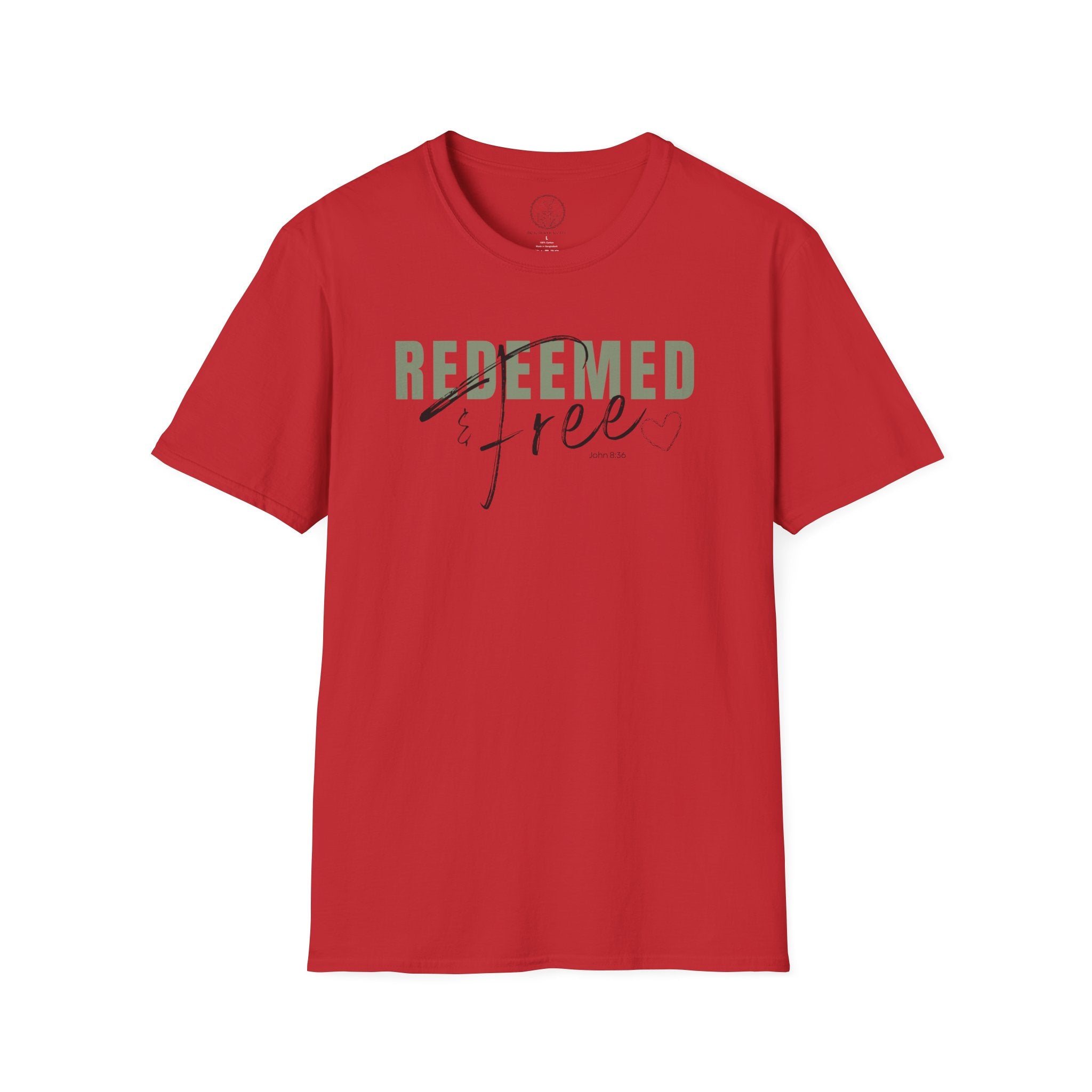 Redeemed & Free – John 8:36 Christian T-Shirt