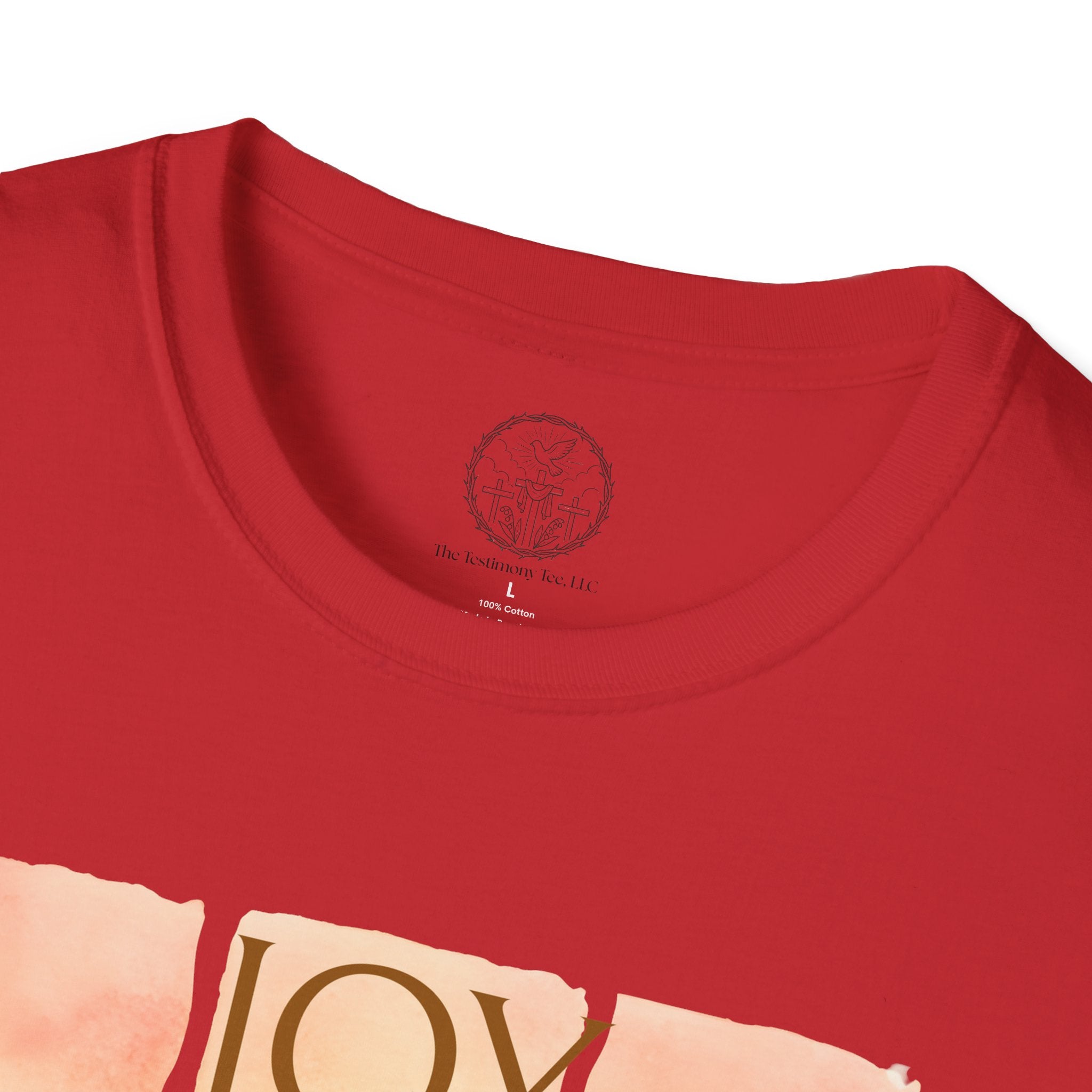Joy Blooms Here – Christian Floral Encouragement Tee