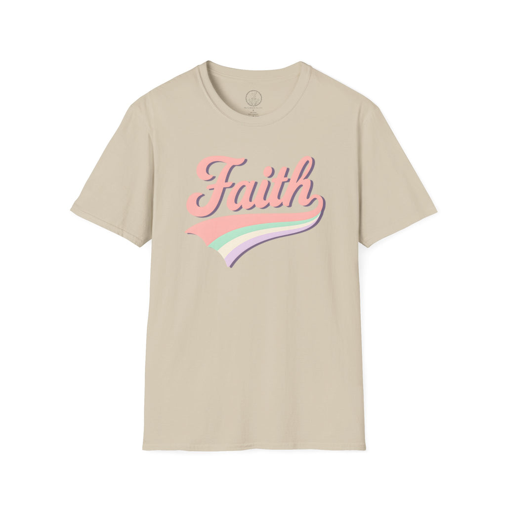 Faith Retro Rainbow Christian T-Shirt