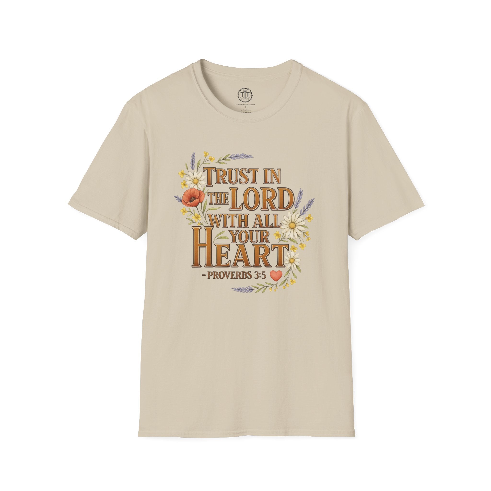 Trust in the Lord With All Your Heart Floral Scripture Tee