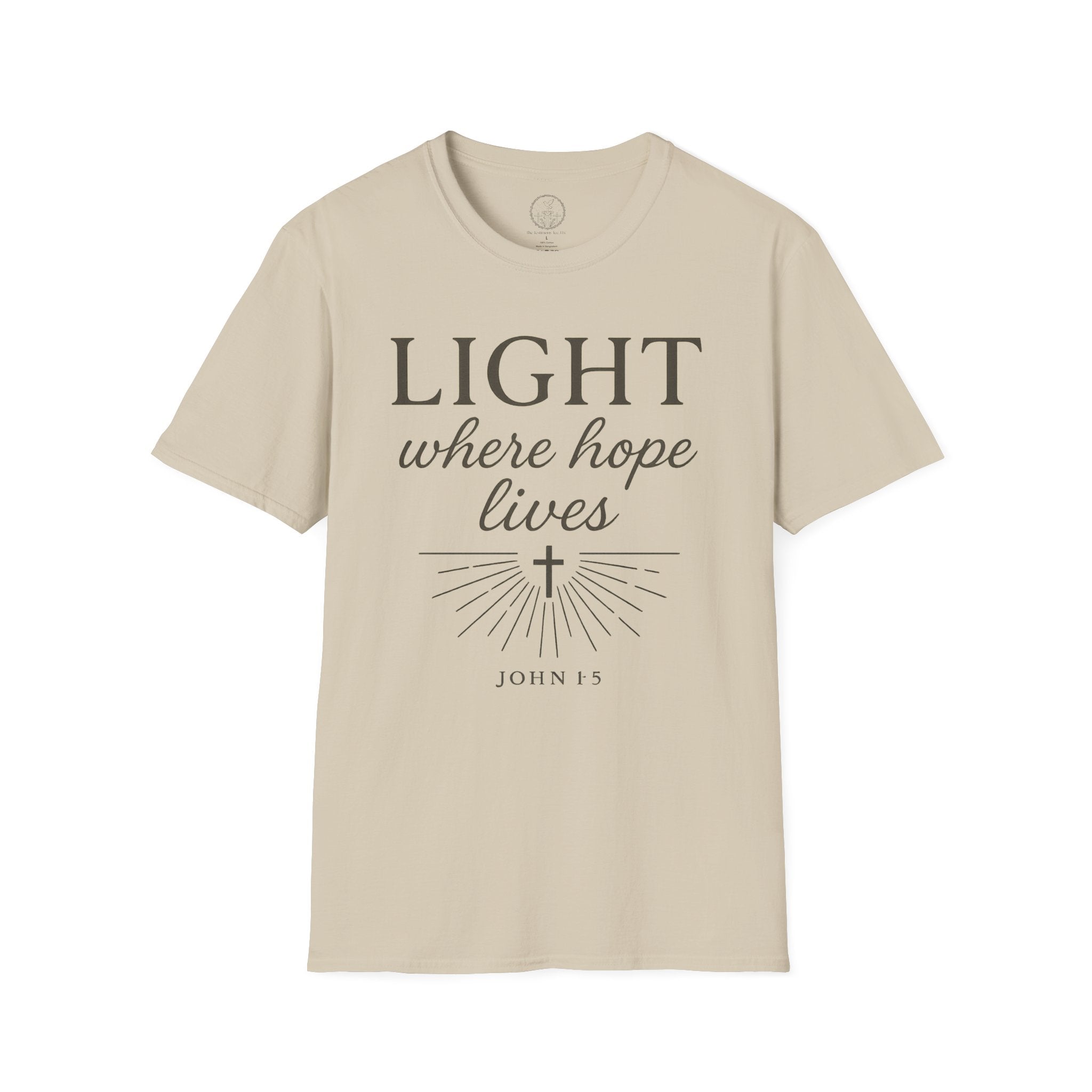 Light Where Hope Lives – John 1:5 (KJV) Christian T-Shirt