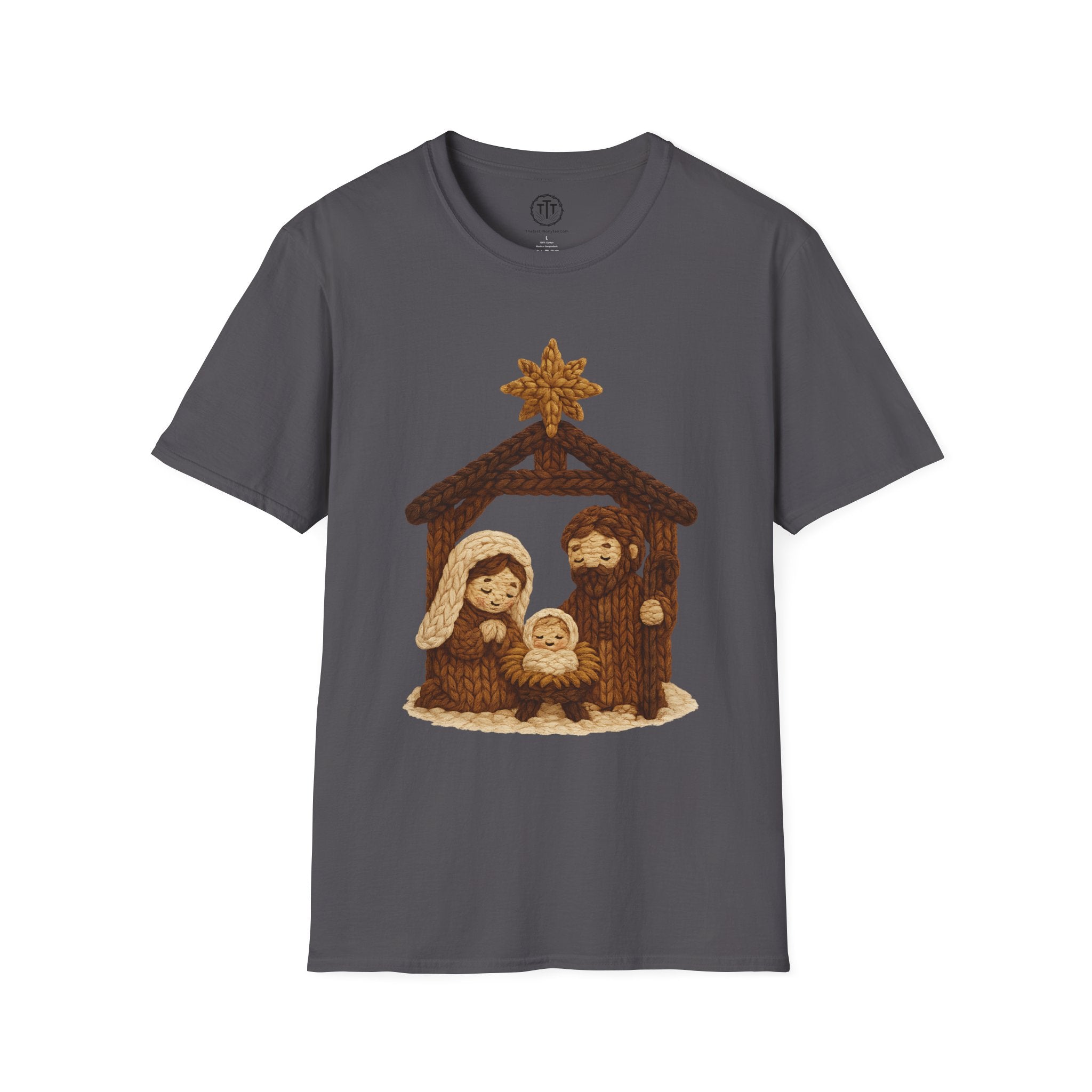 Faux Yarn Printed Image of Manger Scene