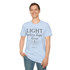 Light Where Hope Lives – John 1:5 (KJV) Christian T-Shirt