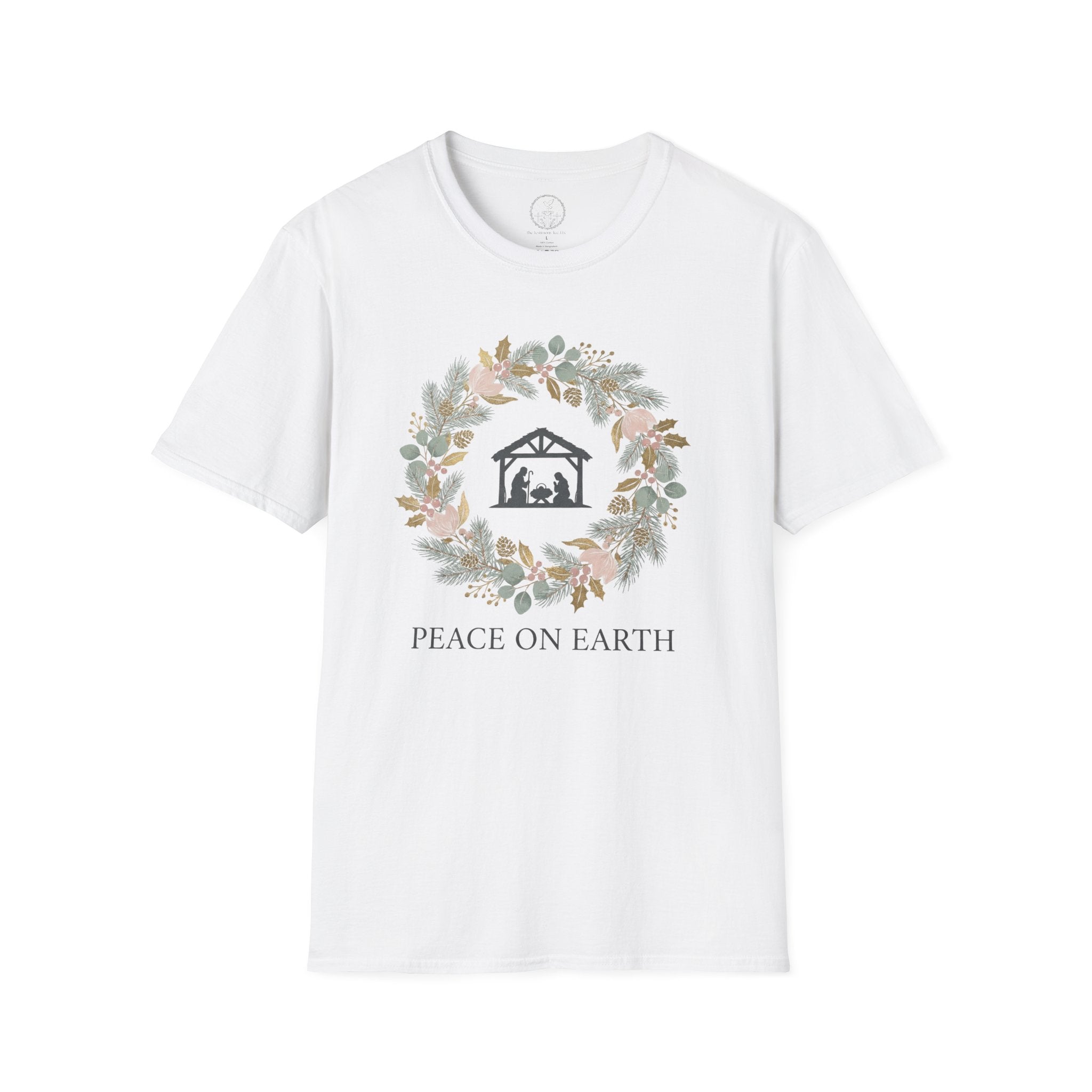 Peace on Earth Nativity Wreath – Christmas Christian T-Shirt