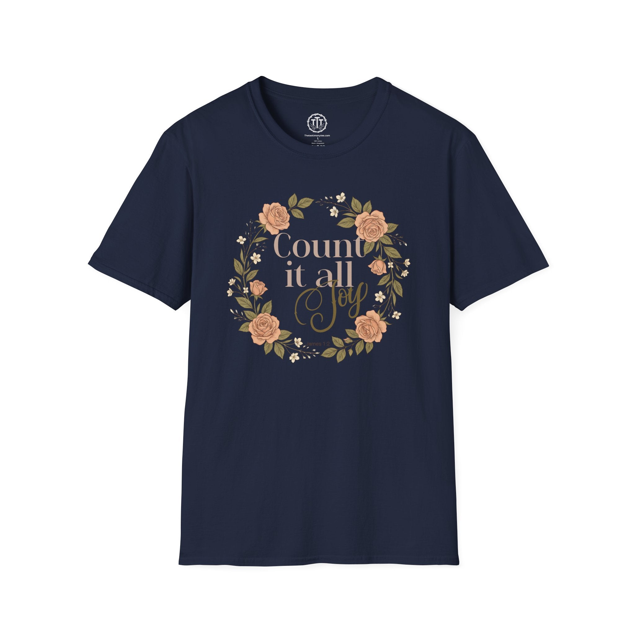 Count It All Joy Floral Christian T-Shirt