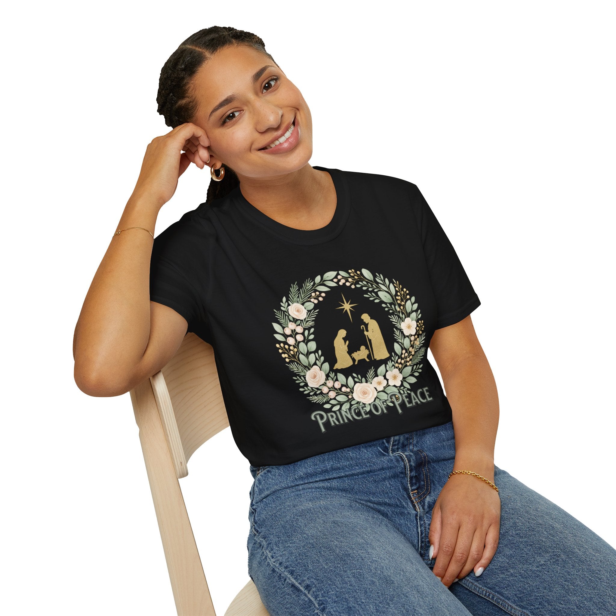 Prince of Peace – Nativity Wreath Christian T-Shirt