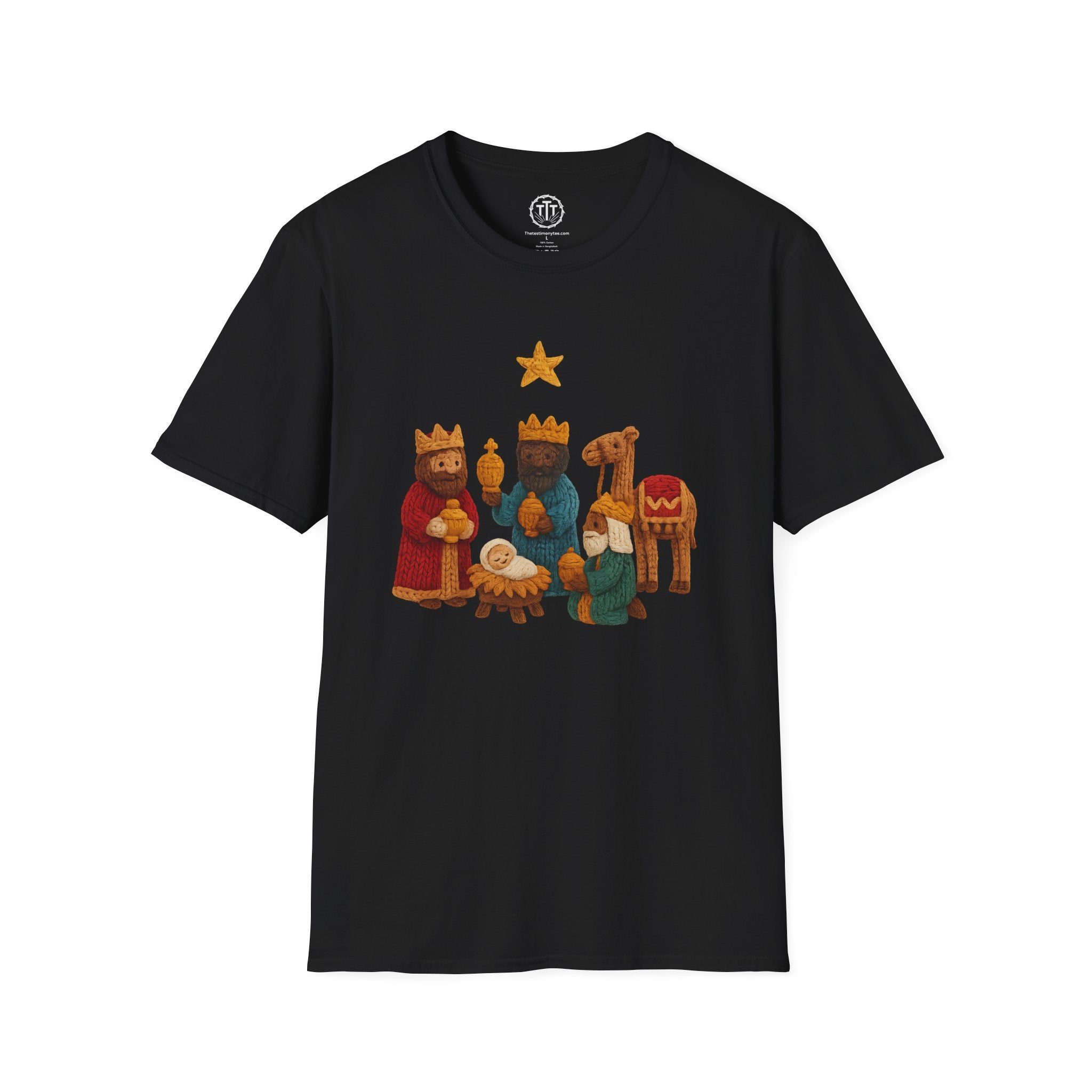 Chunky Yarn Printed Image of Three Wise Men at the Manger